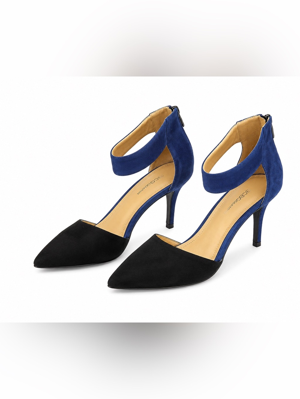 BCBGeneration Black Pointed-Toe Ankle Strap Heels….3.5” heels